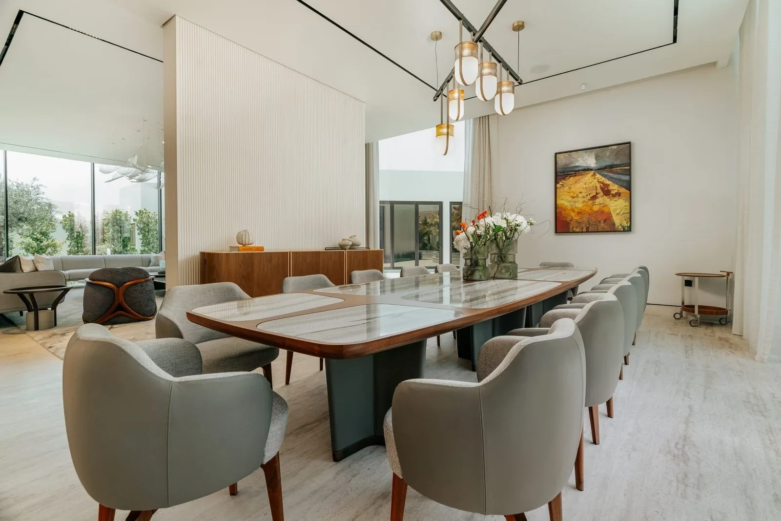Formal dining room at Villa Cielo